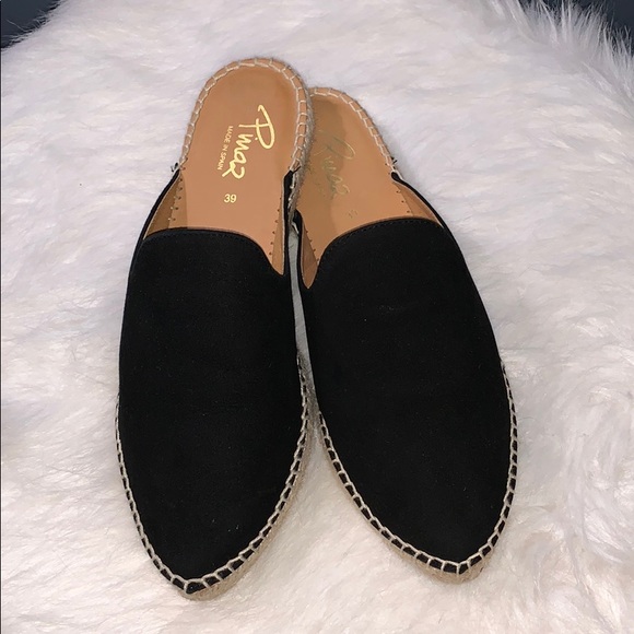 Shoes - Black Espadrille Mules